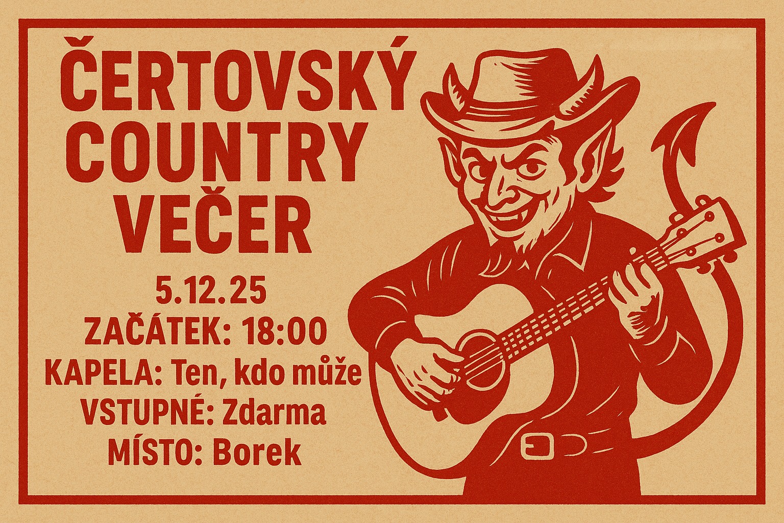 NAŠE SPOLEČNÁ OBEC Chrást / Kozly / Tišice | Čertovský country večer ...
