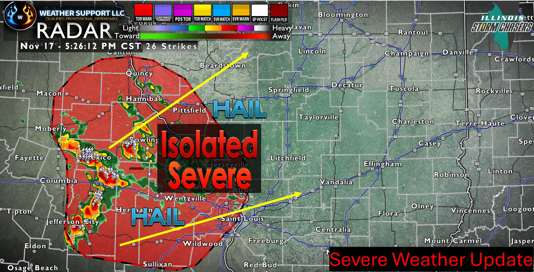 Illinois - A chance for a stronger storm with up to quarter sized hail ...