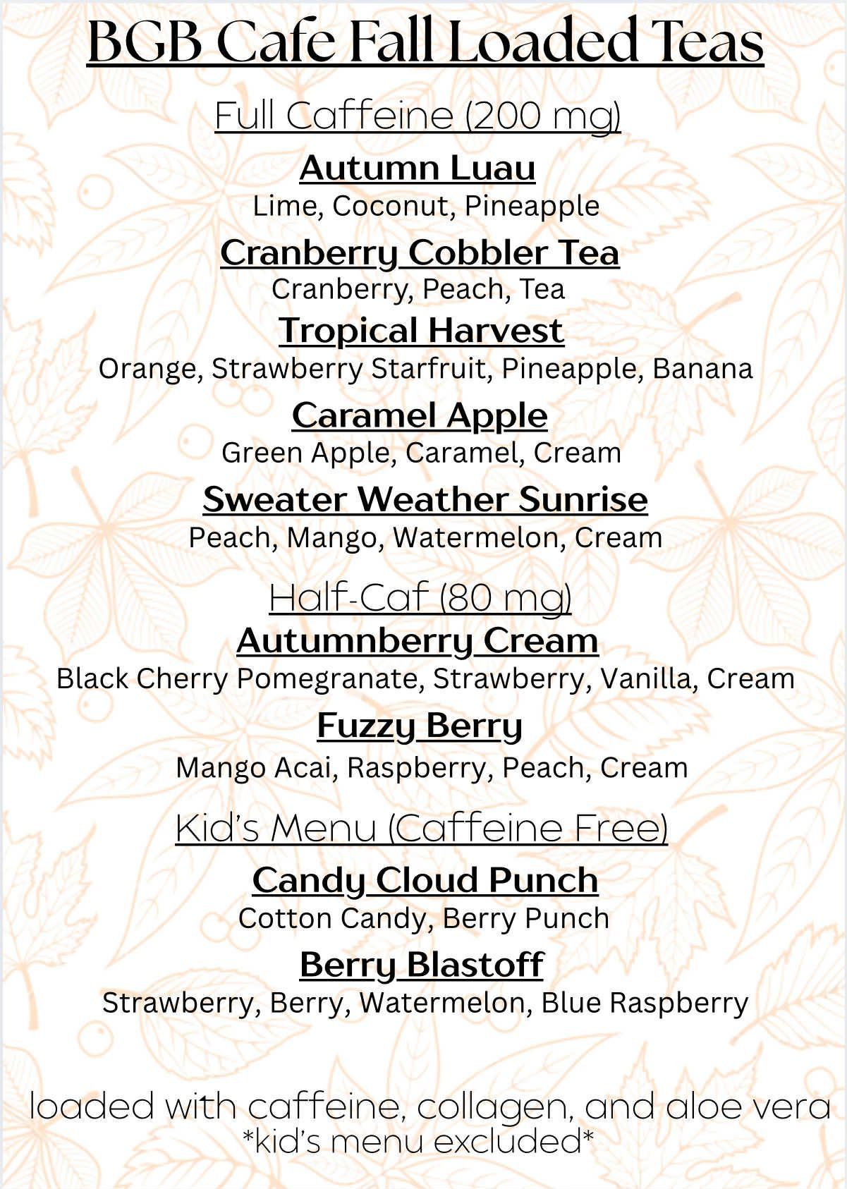 BGB - Our new loaded tea menu is now available, offering a range of ...