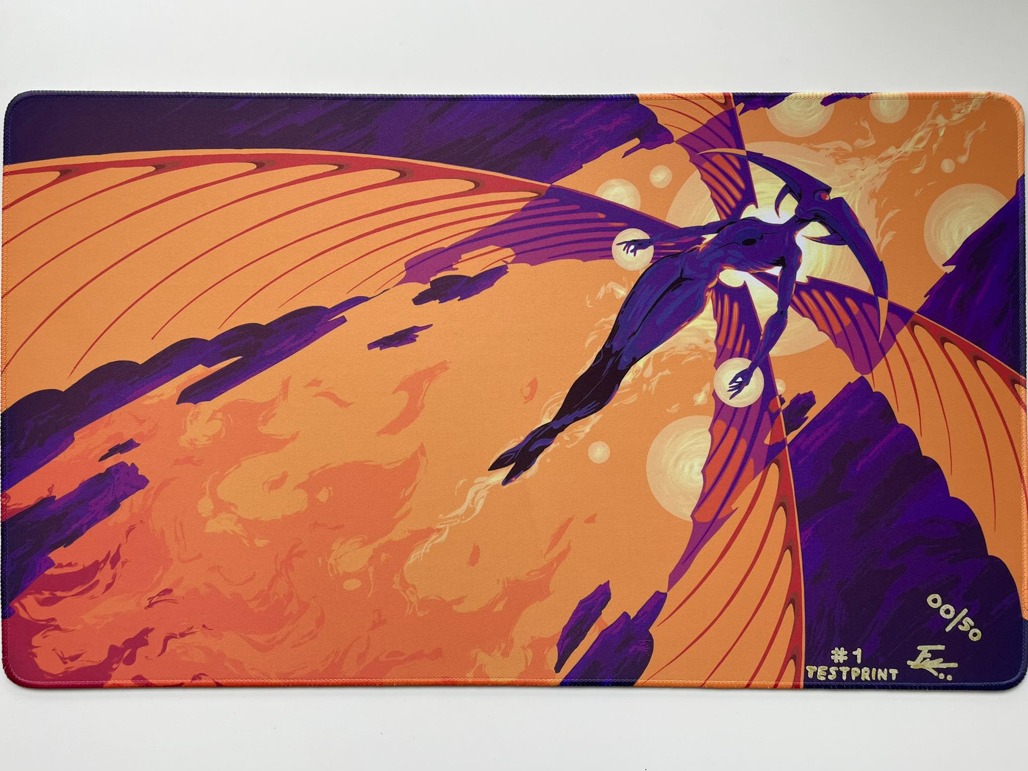 New hand signed borderless art playmat of 'Dark Ritual' by Rebecca