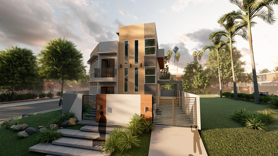 A Two Storey Residential Building with... - NS Design Studio