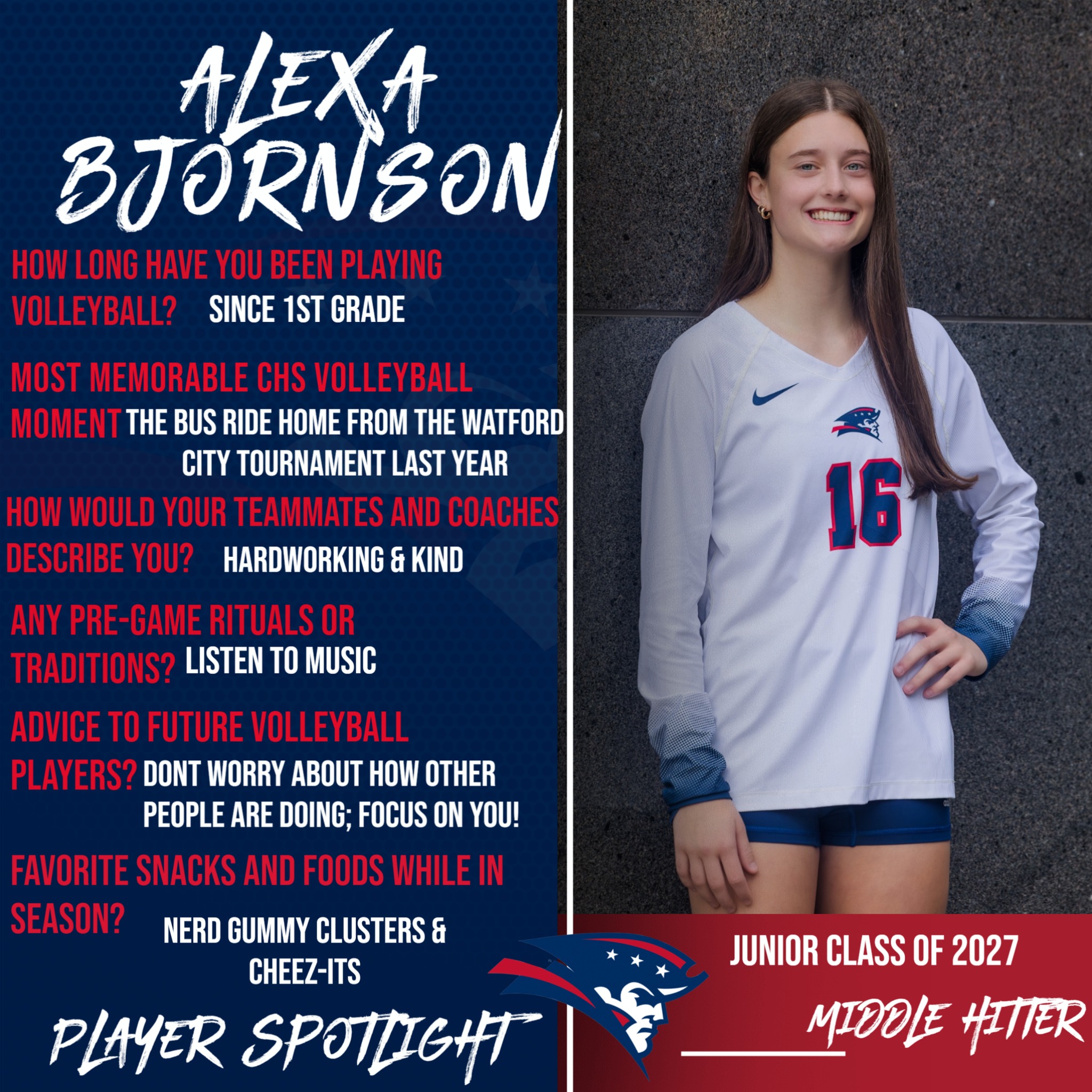 🏐Meet our Junior Middle... - Century Patriot Volleyball | Facebook