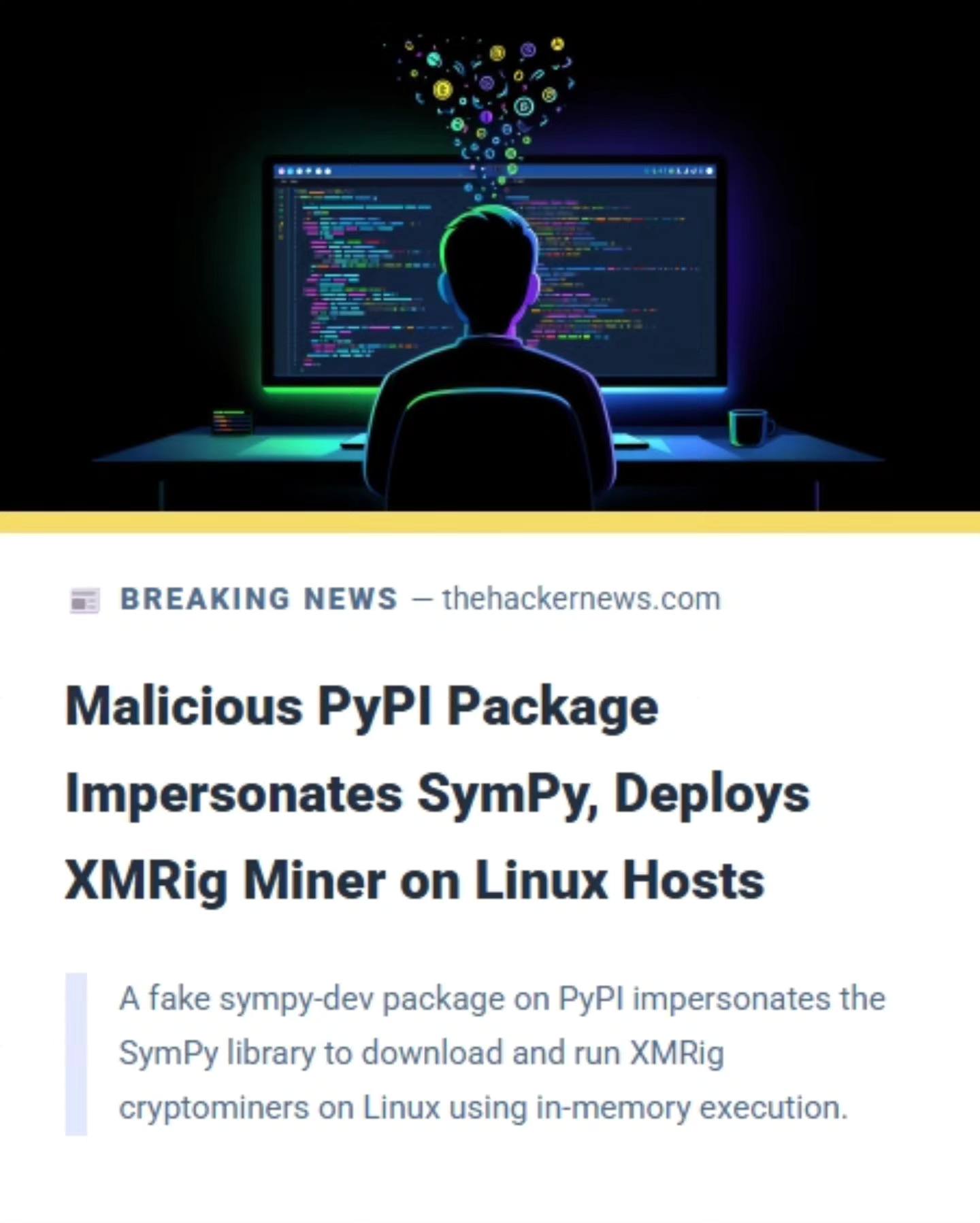 The Hacker - 🚨 Fake SymPy on PyPI is targeting Linux devs. The package ...