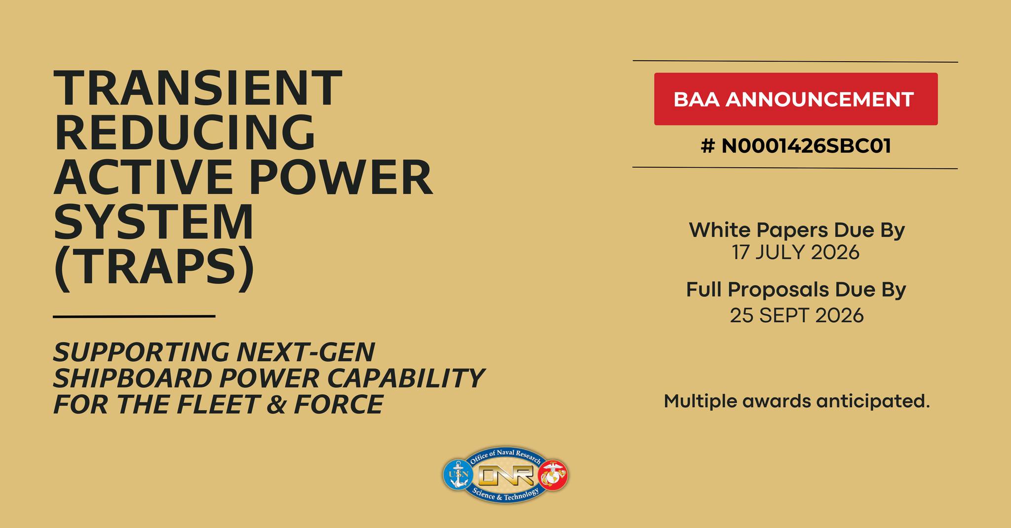 Office - BAA Announcement: ONR is seeking advanced power system 