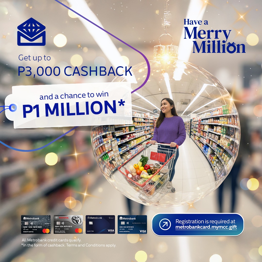 Metrobank - Fill your grocery cart and Have a Merry Million! 🎄 Score up ...