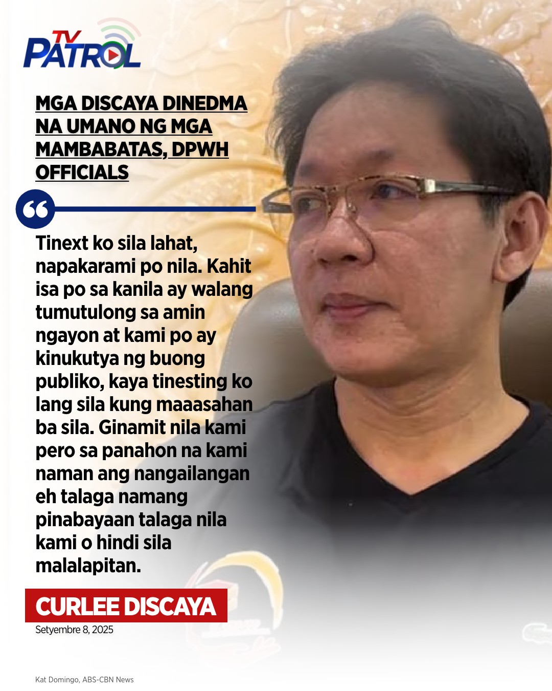 ABS-CBN News - Ibinunyag ng kontratista na may mga... | Facebook