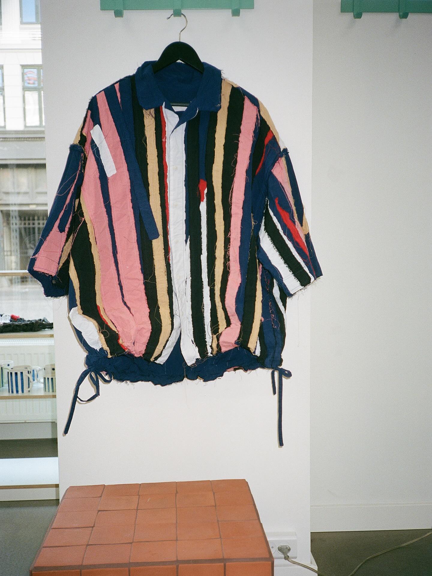 Casey Casey 'april' shirt in striped patchwork from the atelier
