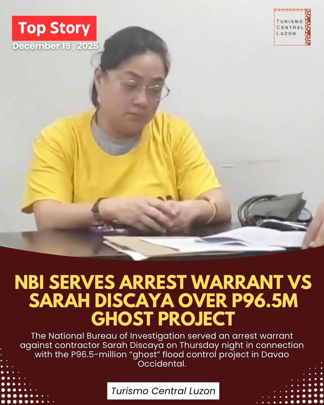 Turismo - NBI Serves Arrest Warrant Vs Sarah Discaya Over P96.5M Ghost ...