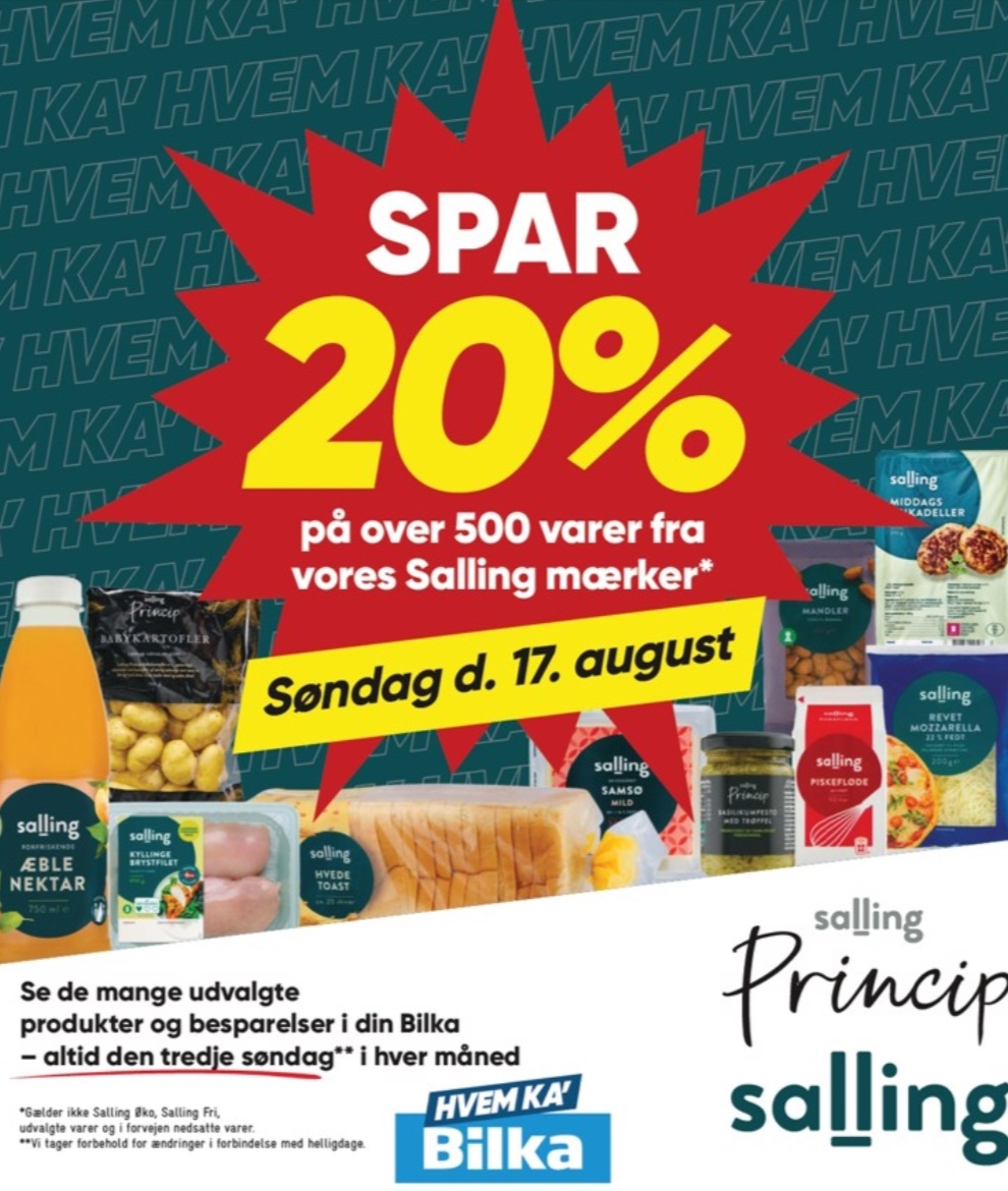 Bilka - 🛒 SALLING SØNDAG – SPAR 20% PÅ MERE END 500 VARER 🛒 I dag er ...
