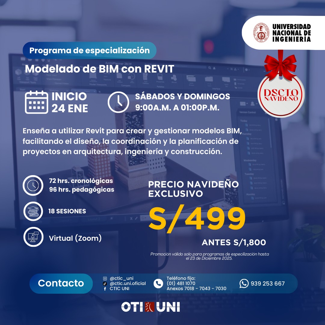 CTIC - II Programa de Modelado de BIM con REVIT 🥳 ⏰ Horario: Sábados y ...