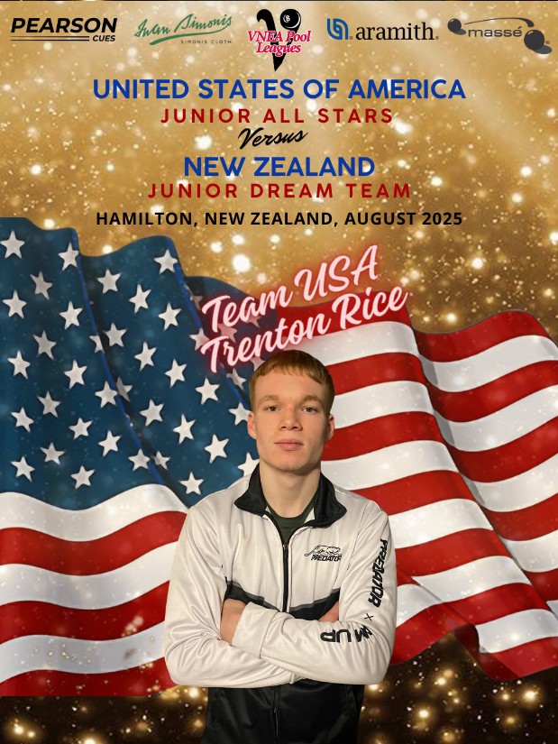 Massé - 🇺🇸🎱🇳🇿 Trenton Rice is the latest member of the... | Facebook