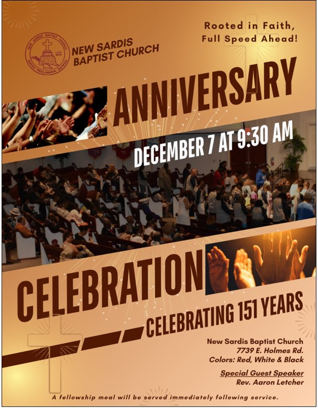 New - New Sardis Baptist Church celebrating 151 years of service ...