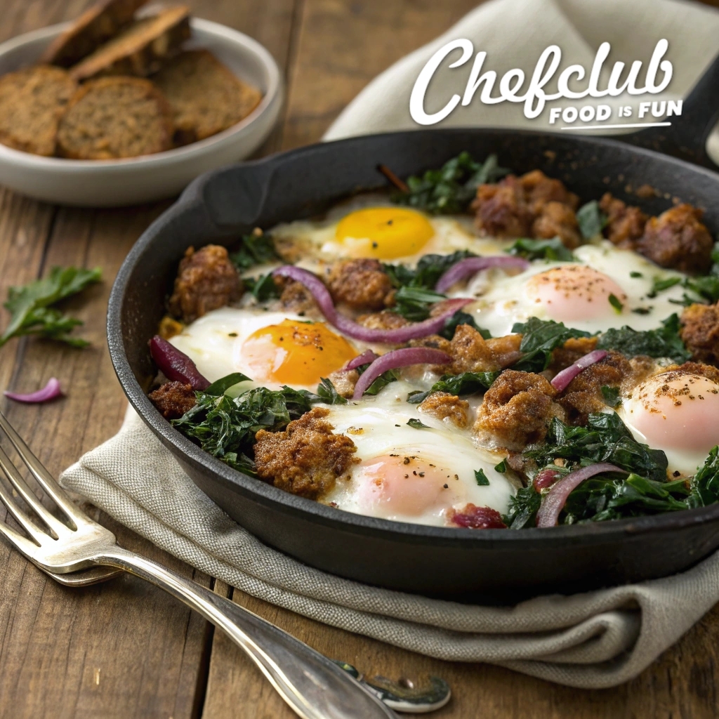 One-skillet wonder: Crispy Kale Sausage... - Chefclub Network | Facebook