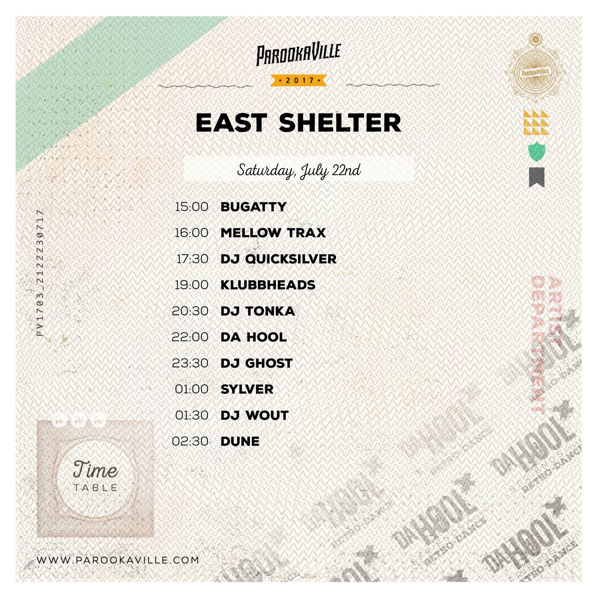 Parookaville Timetable East Shelter Check Out The Facebook timetable east shelter