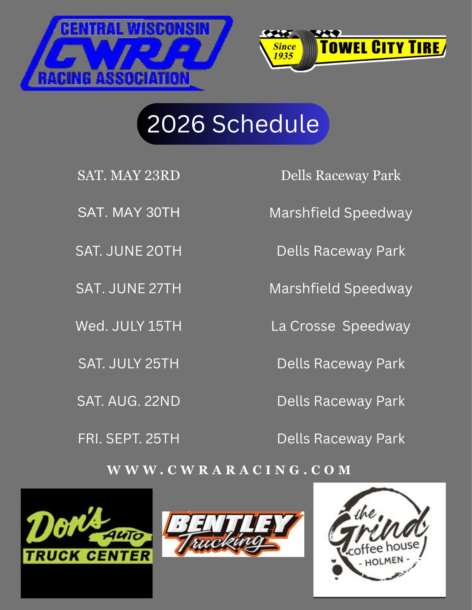Central - Our 2026 schedule has arrived ! Many thanks to our fans, race ...