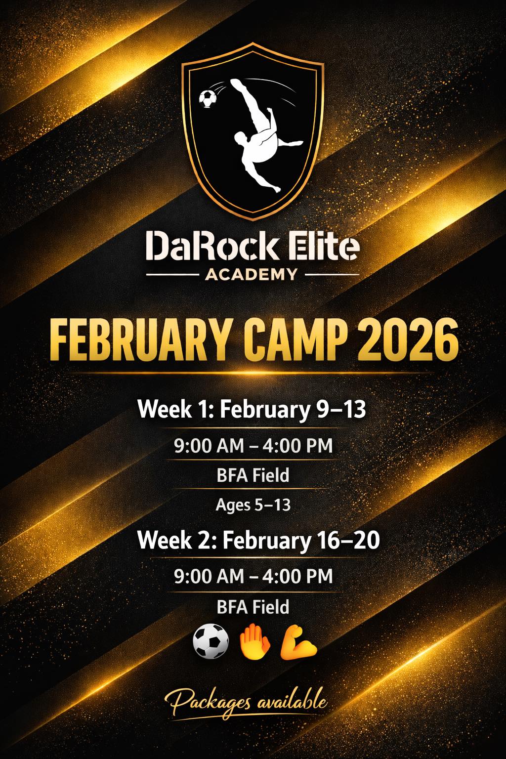 Dante' - ⚽️ DaRock Elite Academy – February Camp 2026 ⚽️ We’re excited ...