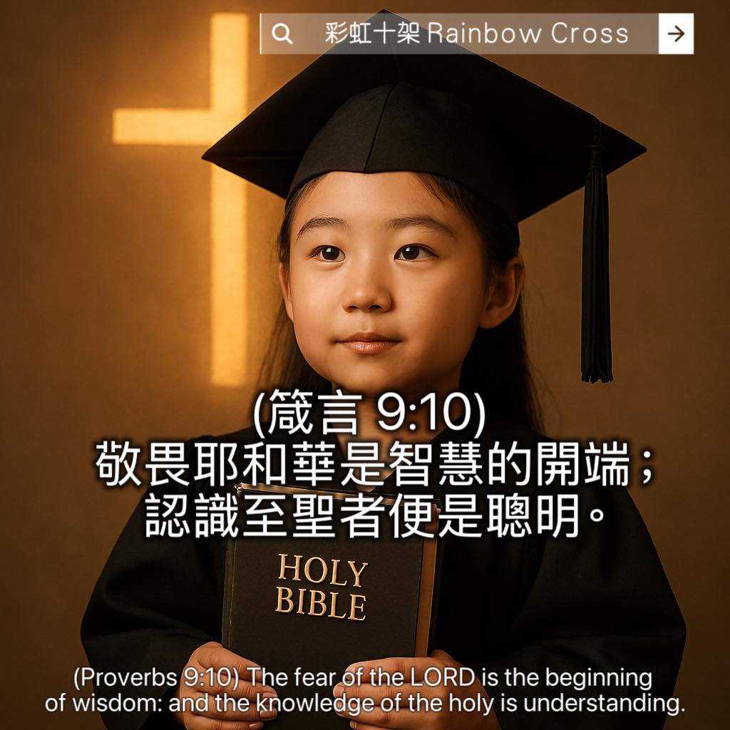 我愛主耶穌 - 今日的經文和禱文如下：(箴言 9:10) 敬畏耶和華是智慧的開端；認識至聖者便是聰明。 (Proverbs 9:10) The ...