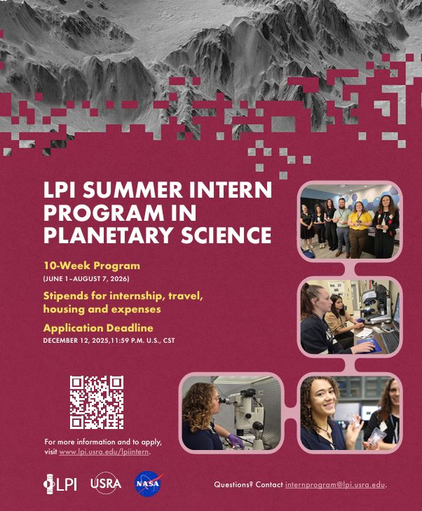 Lunar - Applications are being accepted for the 2026 LPI Summer Intern ...
