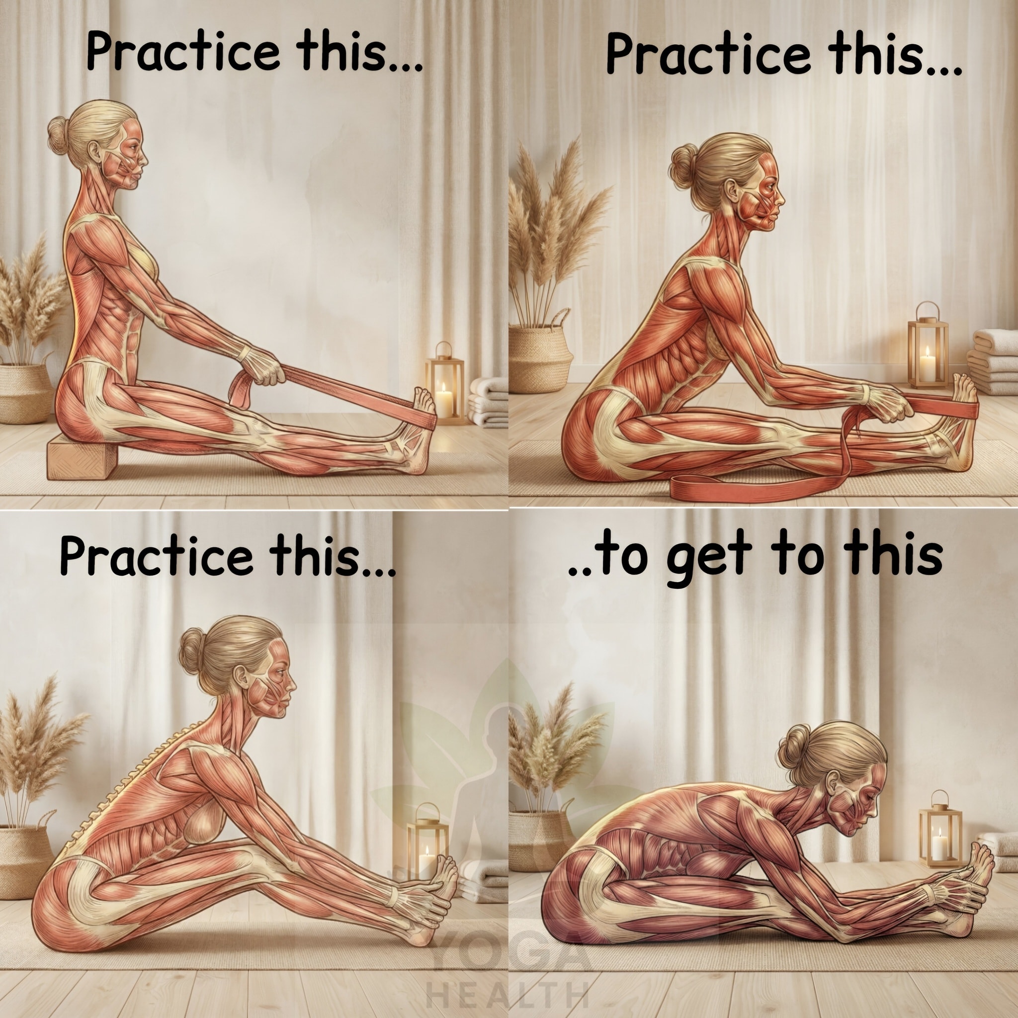 Yoga-Health - Practice this… to get to this 🧘‍♀️ Top Left – Seated ...