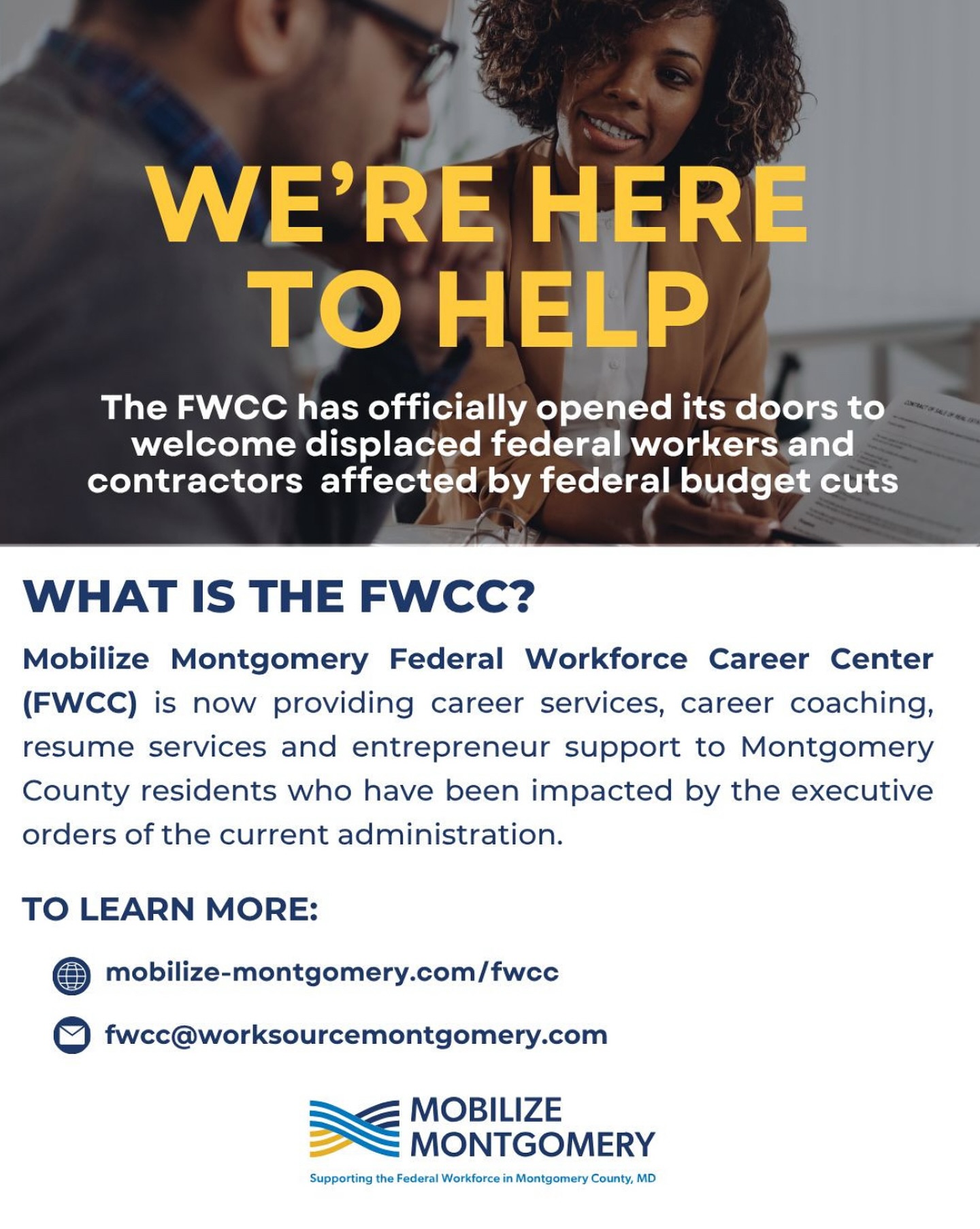 ‼️ For Montgomery County residents... - WorkSource Montgomery | Facebook