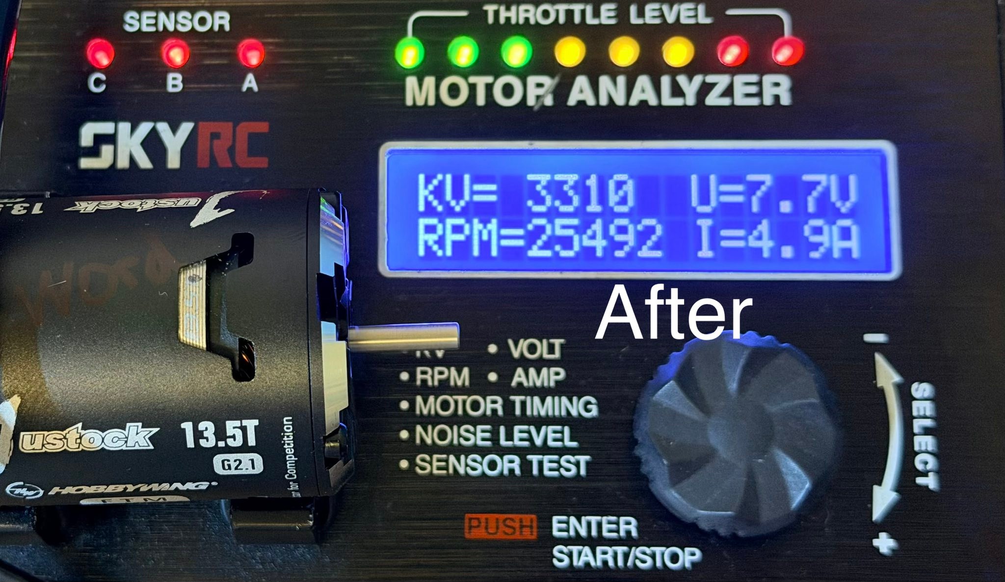 Hobbywing ustock 13.5T motor performance