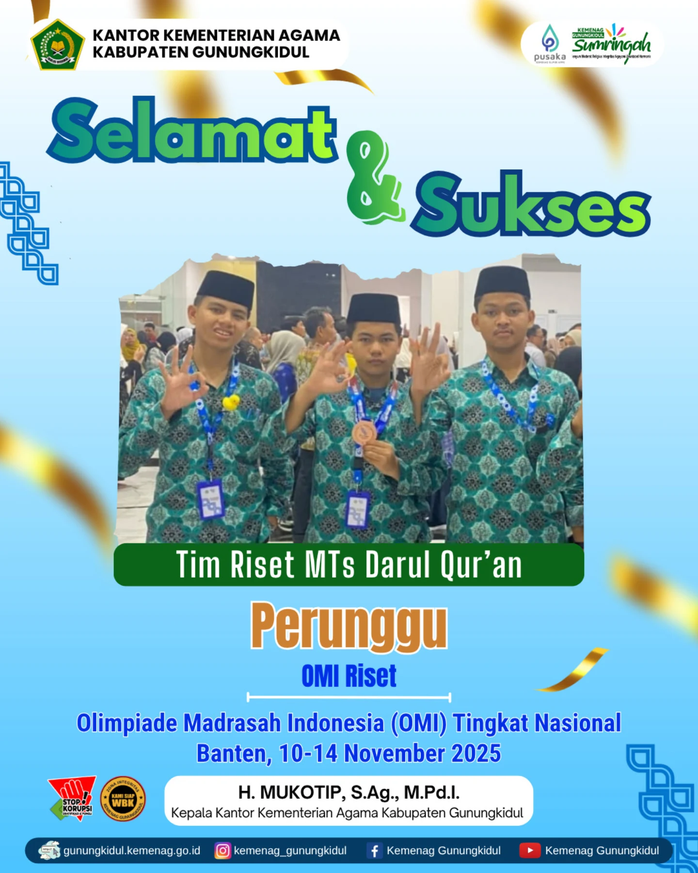 Kemenag - Kantor Kementerian Agama Kabupaten Gunungkidul mengucapkan ...