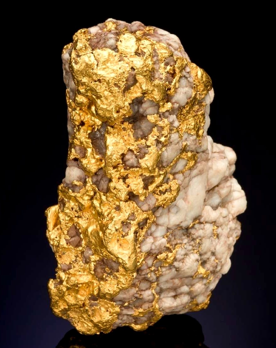 Gold in quartz specimen with more than a half ounce of gold from