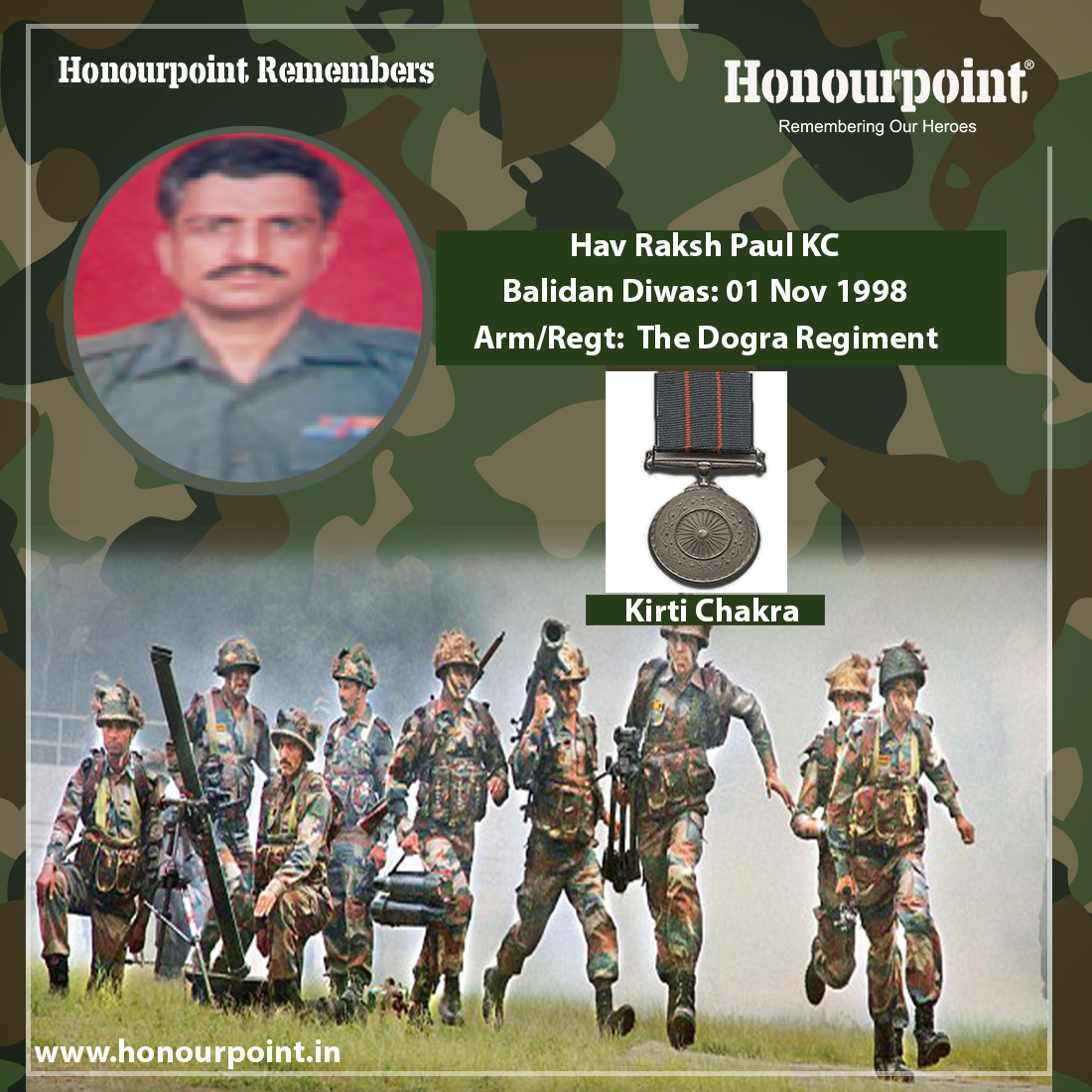 Honourpoint - #Honourpoint remembers Hav Raksh Paul, the #KirtiChakra ...