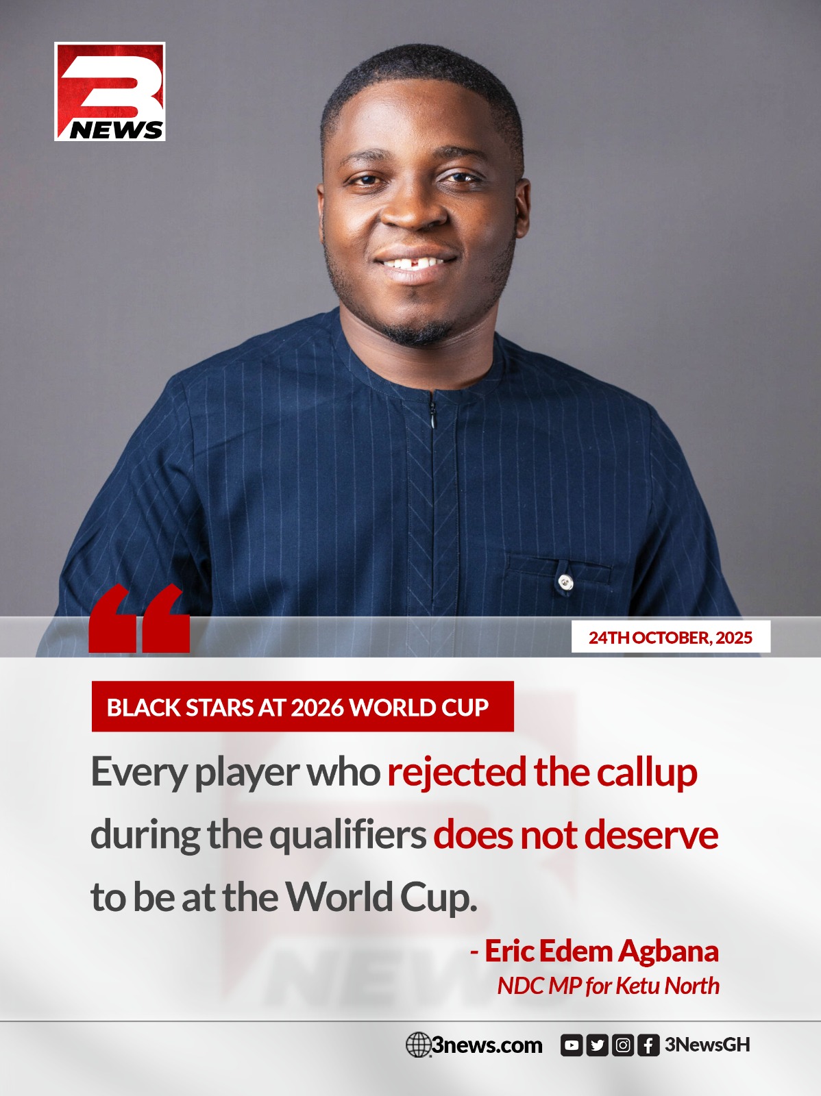 TV3 Ghana - NDC MP for Ketu North, Eric Edem Agbana, has... | Facebook