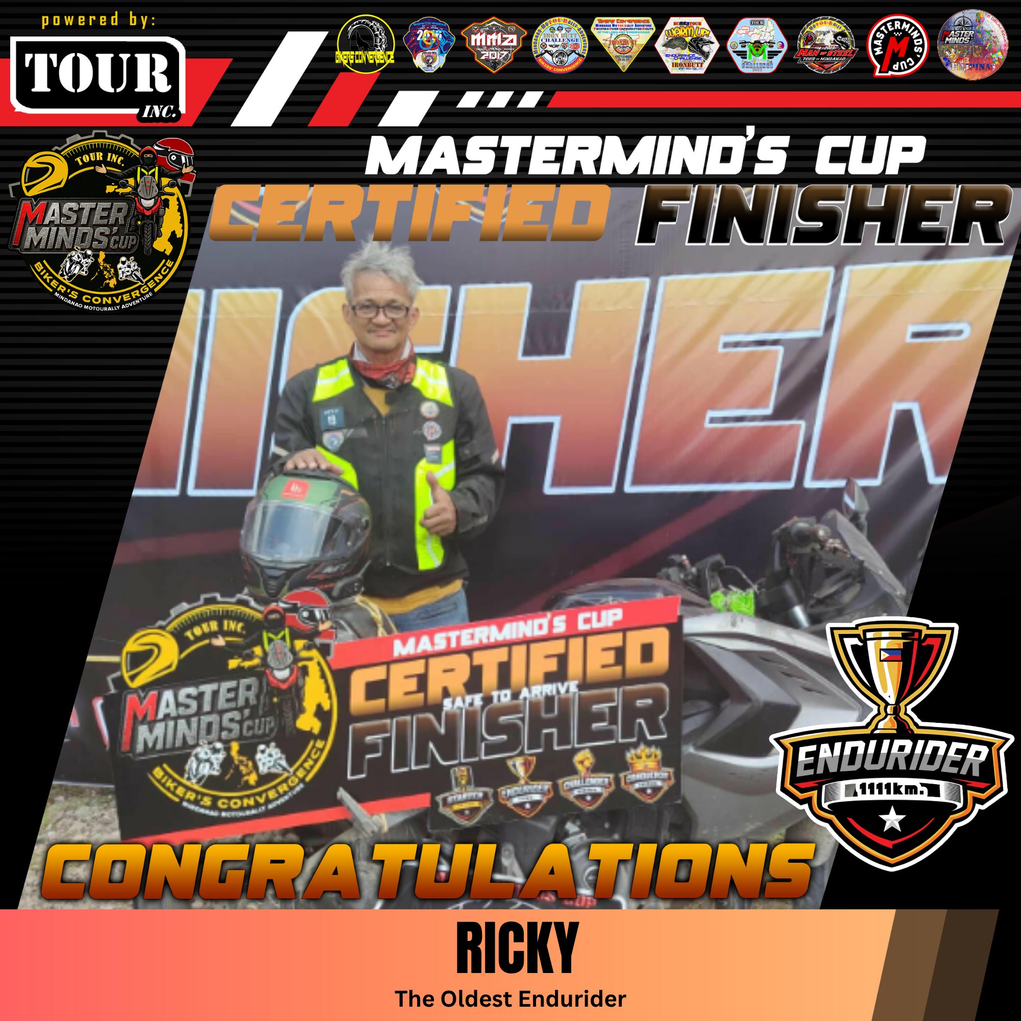 Master - Congratulations, Ricky - The oldest Endurider! 🏍️🔥 You’ve ...
