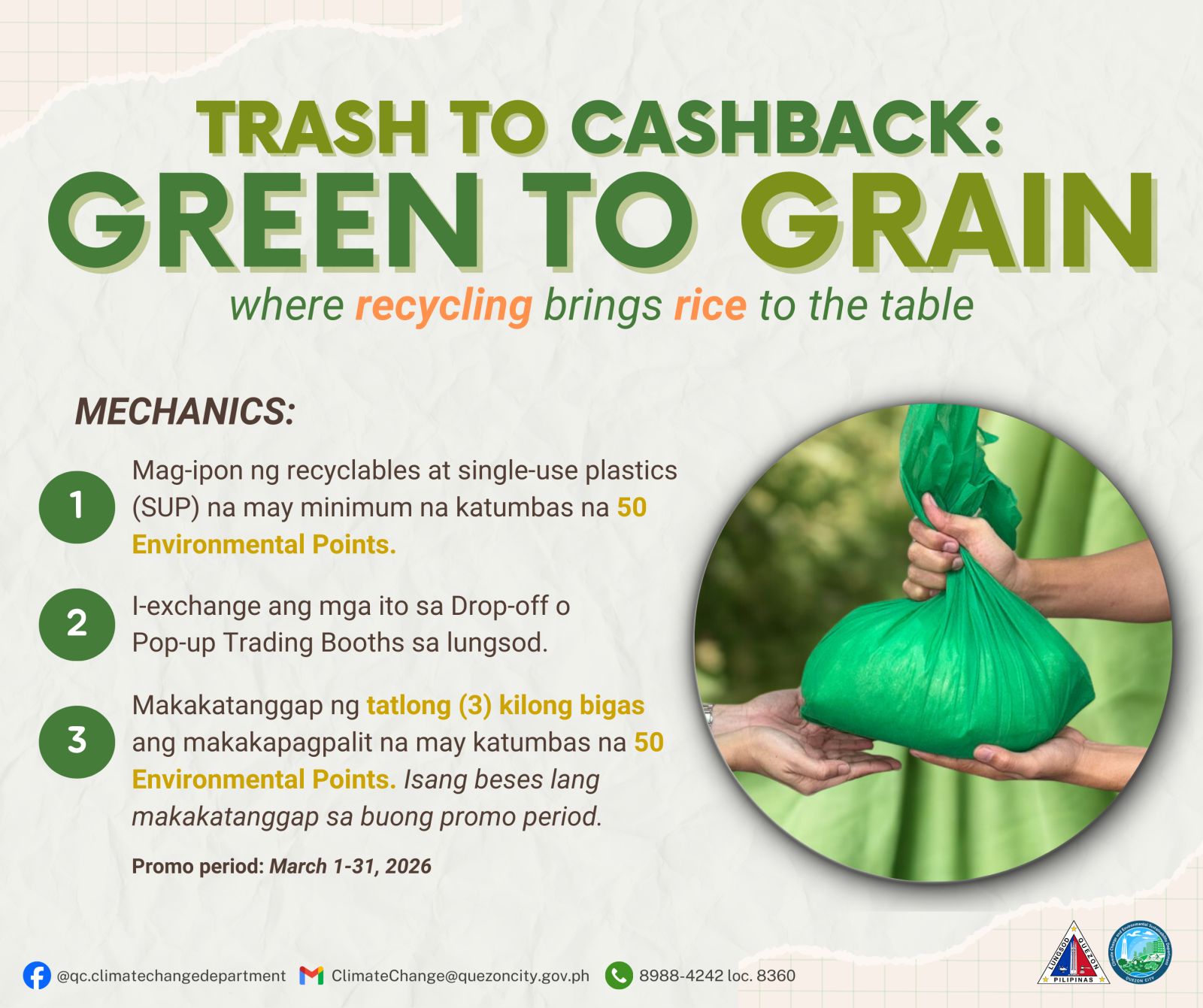 Magandang balita, QC Eco Warriors! 🌱 Dahil sa patuloy ninyong aktibong ...