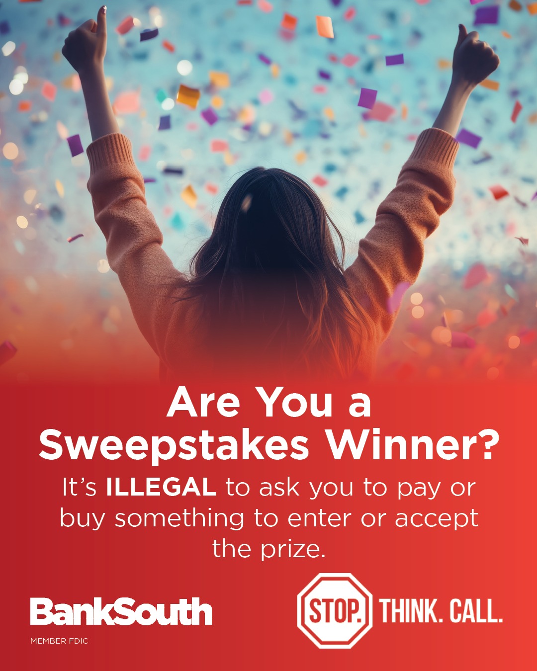 BankSouth - ⚠️ Sweepstakes Scam Alert ⚠️ Fraudsters are posing as ...