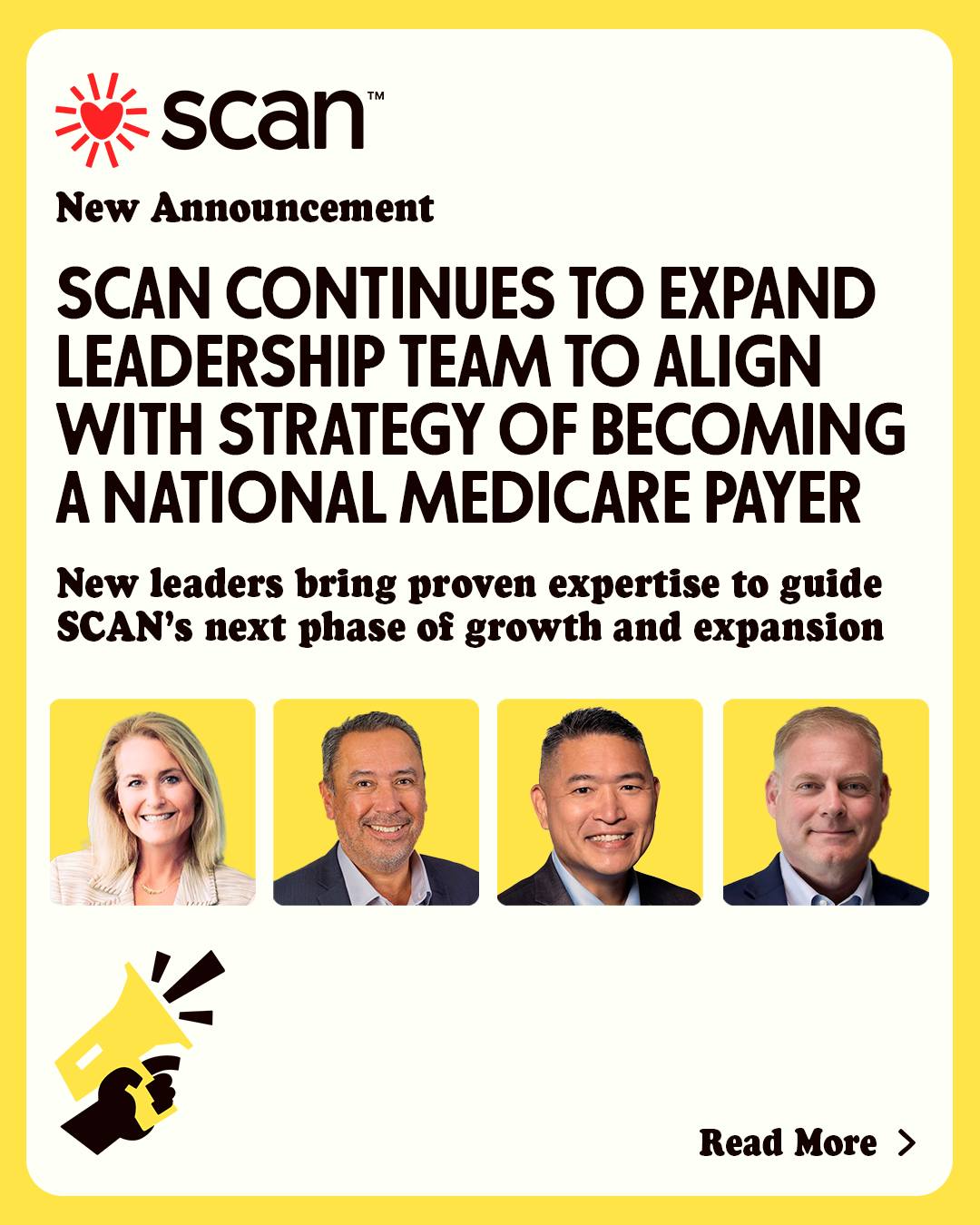 SCAN - SCAN is continuing to expand its leadership team to... | Facebook
