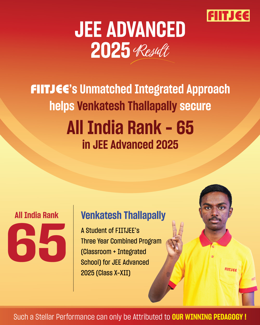 FIITJEE - Great Journeys begin with the Right Mentors. Venkatesh ...