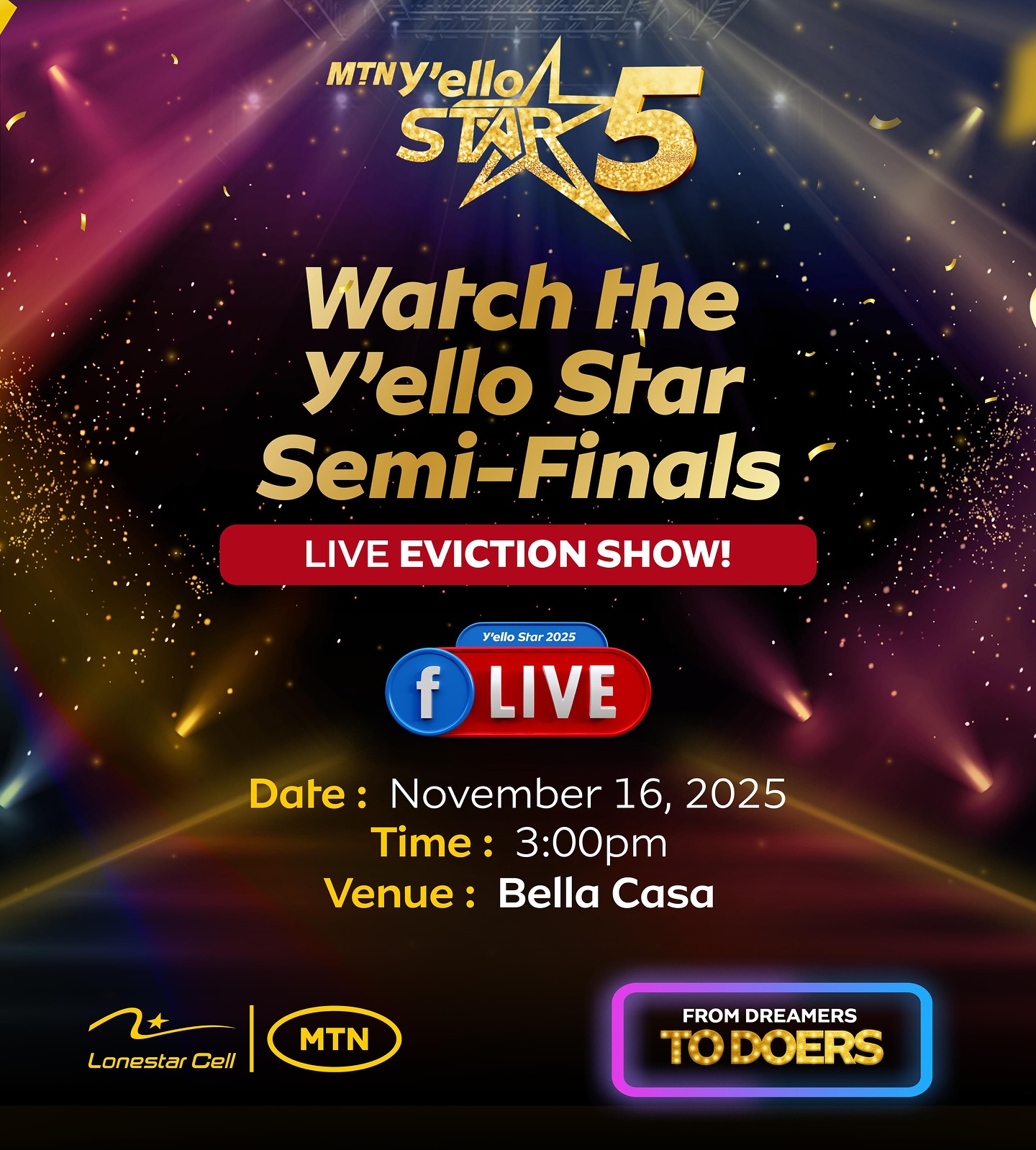 🚨 We’re down to the SEMIFINALS! 🎤 The... - Lonestar Cell MTN | Facebook