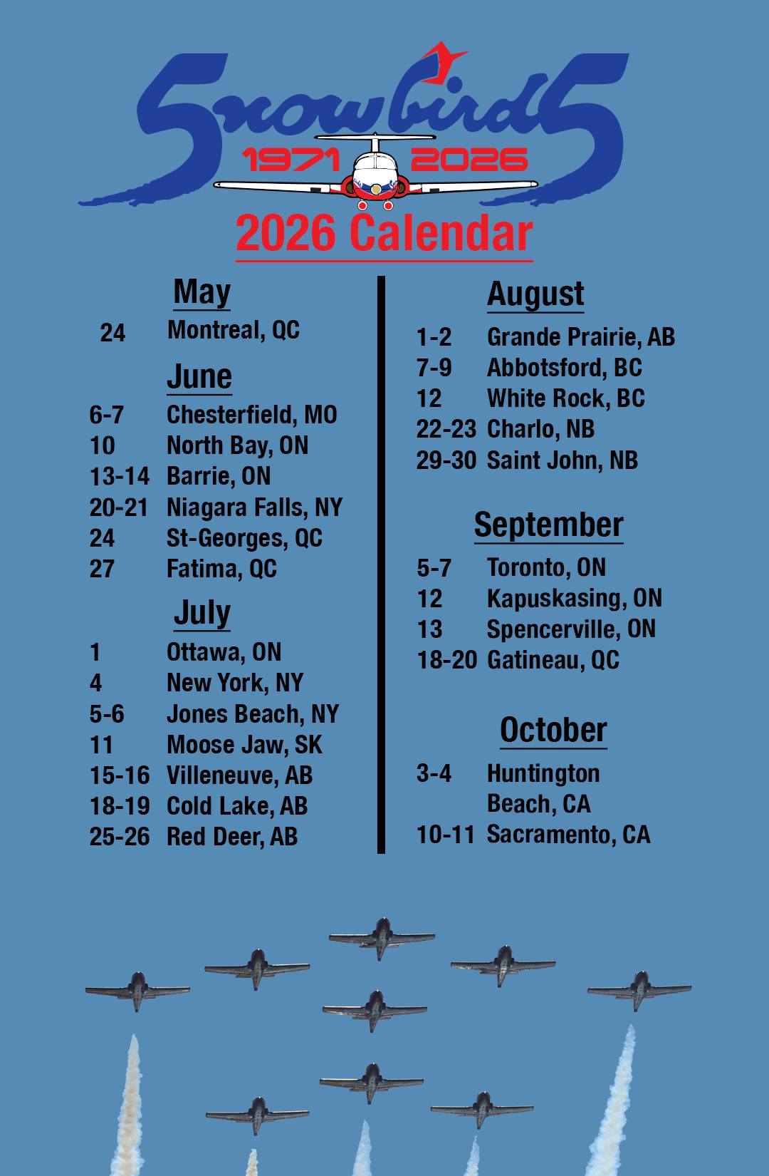 Canadian - THURSDAY'S FLYPASTS: Routes and times are subject to change ...