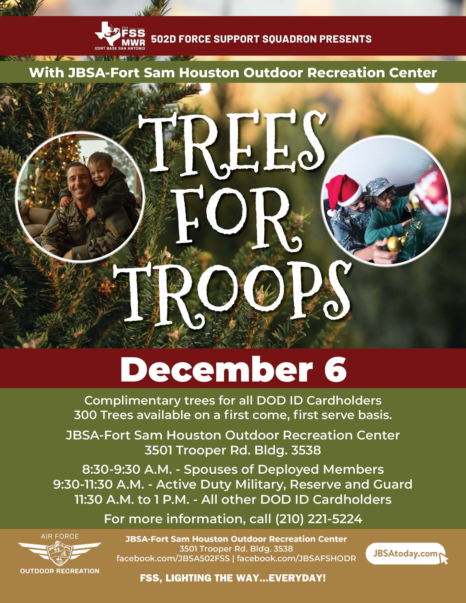 JBSA - JBSA! We will be holding our annual Trees for Troops on Dec. 6 ...