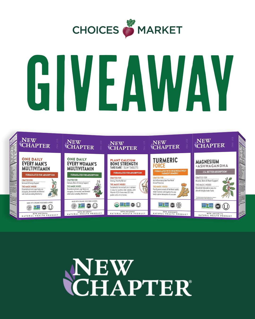 Choices Market - GIVEAWAY with New Chapter! We’re... | Facebook