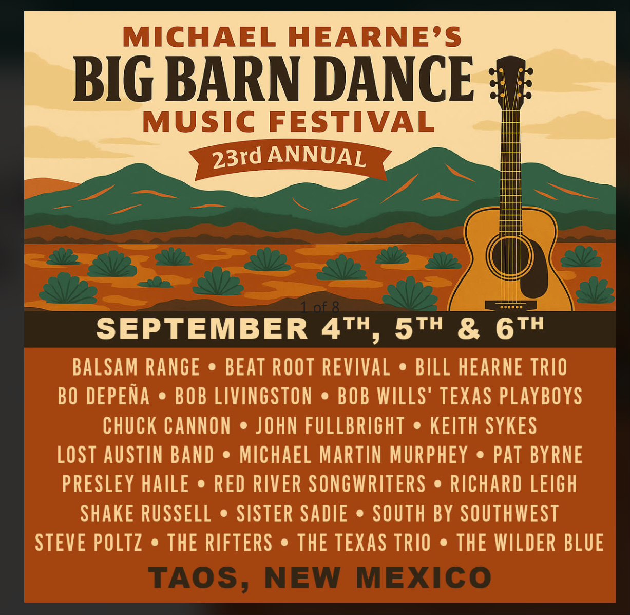 It's getting close to Michael Hearne's Big Barn Dance. I will