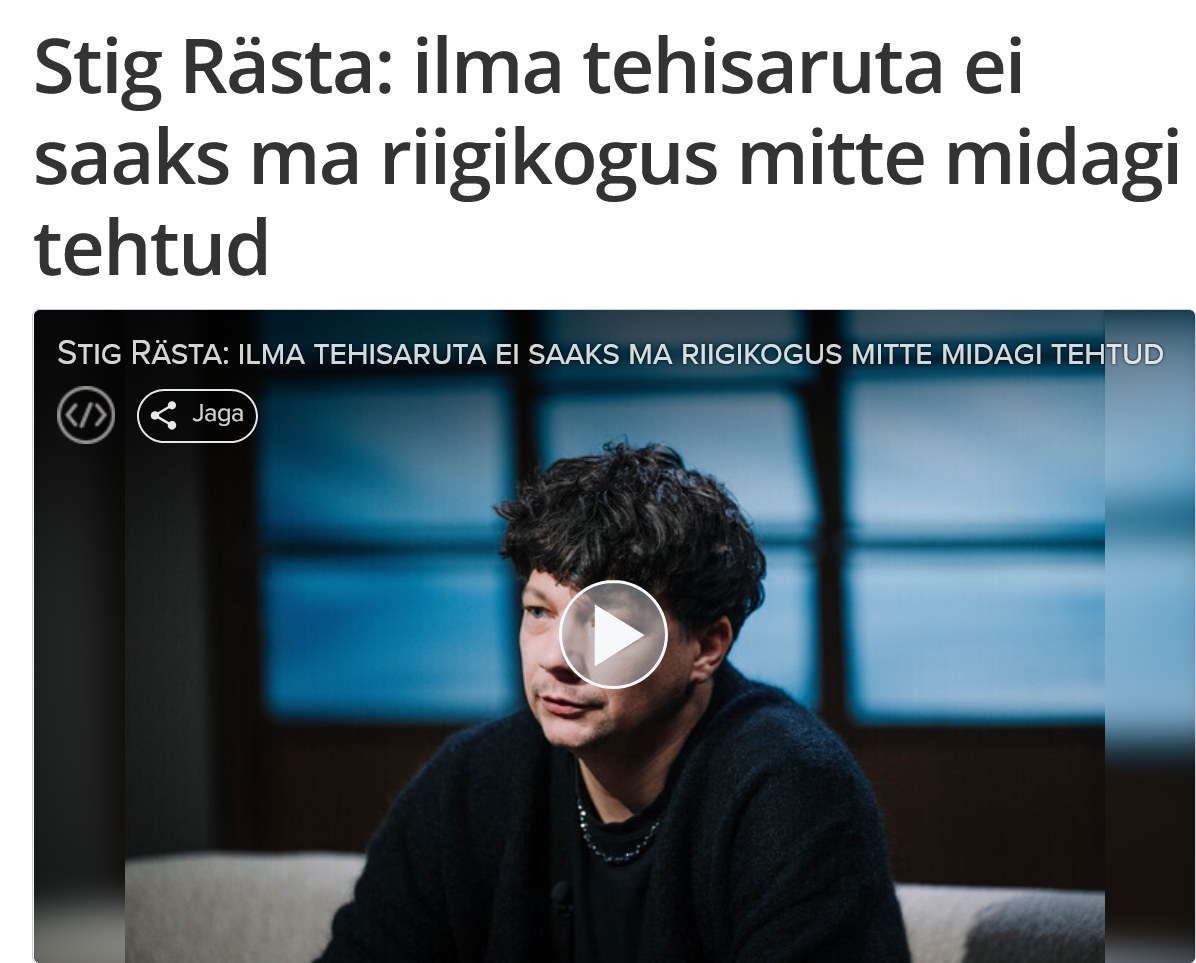 Martin Helme - Stig Rästa, kes Riigikogus ilma tehisaruta... | Facebook