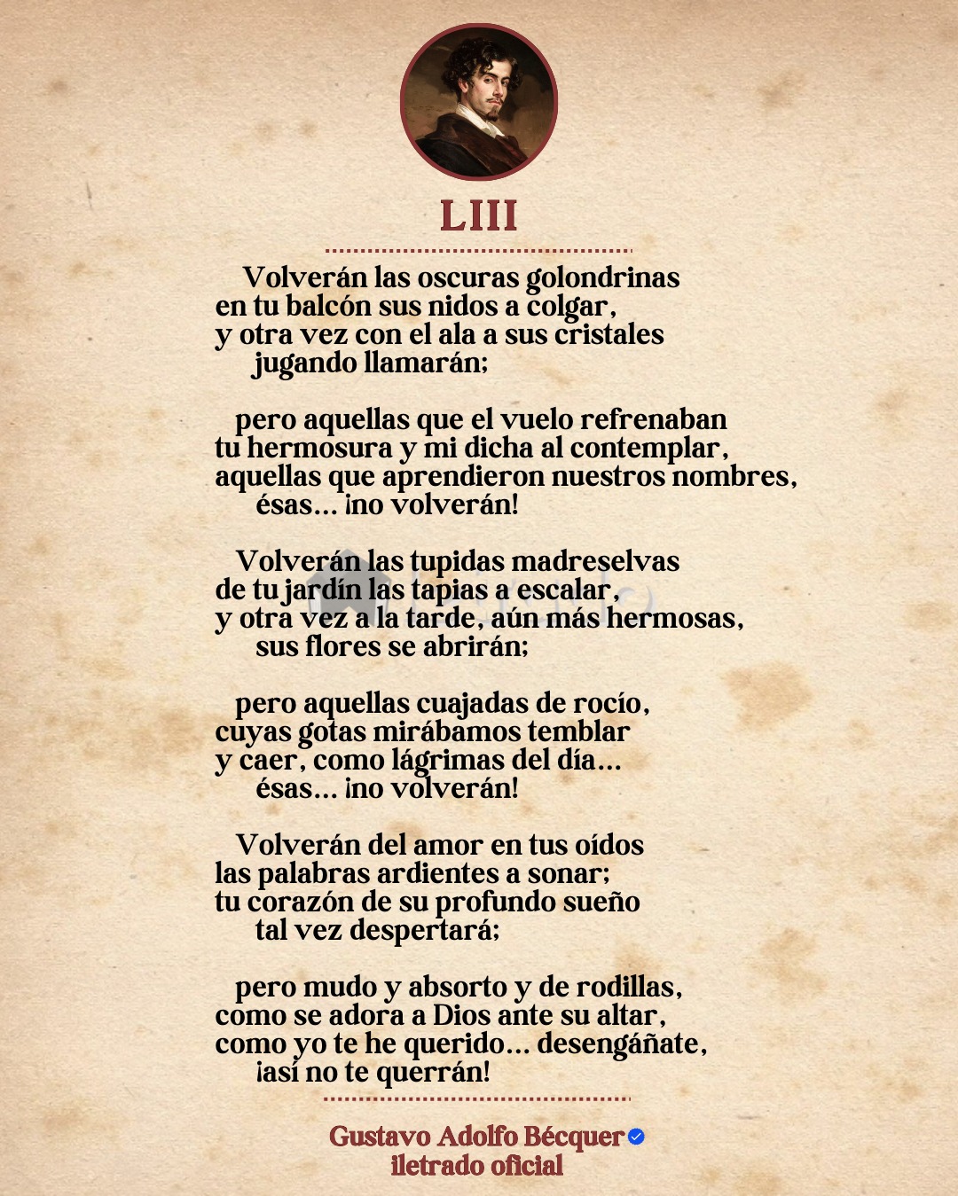I-Letrado - 🇪🇸 | Gustavo Adolfo Bécquer #poema: Rima LIII... | Facebook
