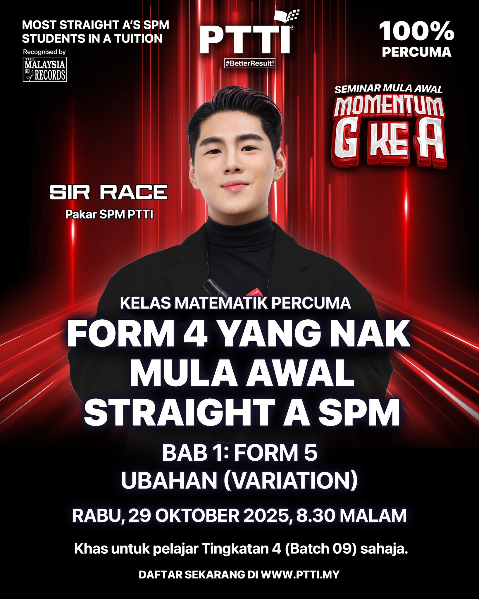 PTTI - FORM 4 YANG MULA AWAL STRAIGHT A SPM 2026! Malam ni, Sir Race ...