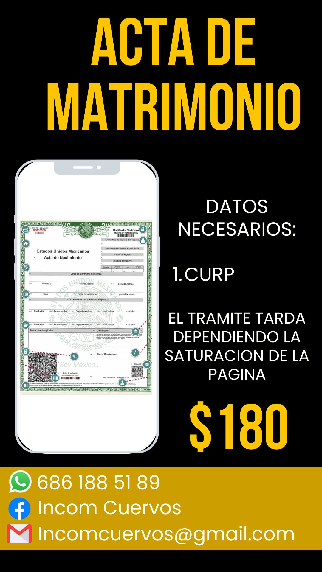 Incom - 🌟 ¿Necesitas tu Acta de Matrimonio? ¡Nosotros te ayudamos! 🌟 En ...