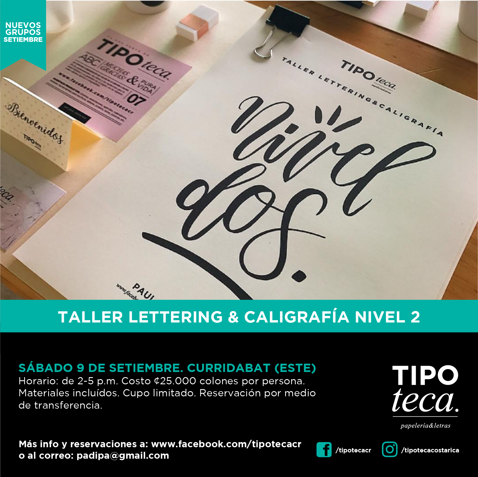 Les compartimos las nuevas fechas... - Lettering Costa Rica