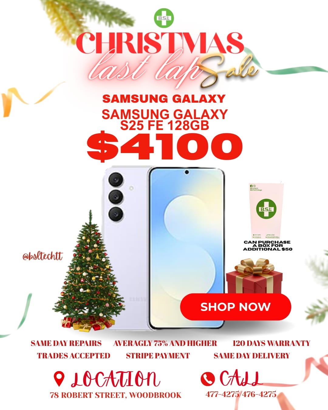 BSL Tech - 🎄📱 ANDROID POWER DEAL 📱🎄 📱 Samsung Galaxy S25... | Facebook