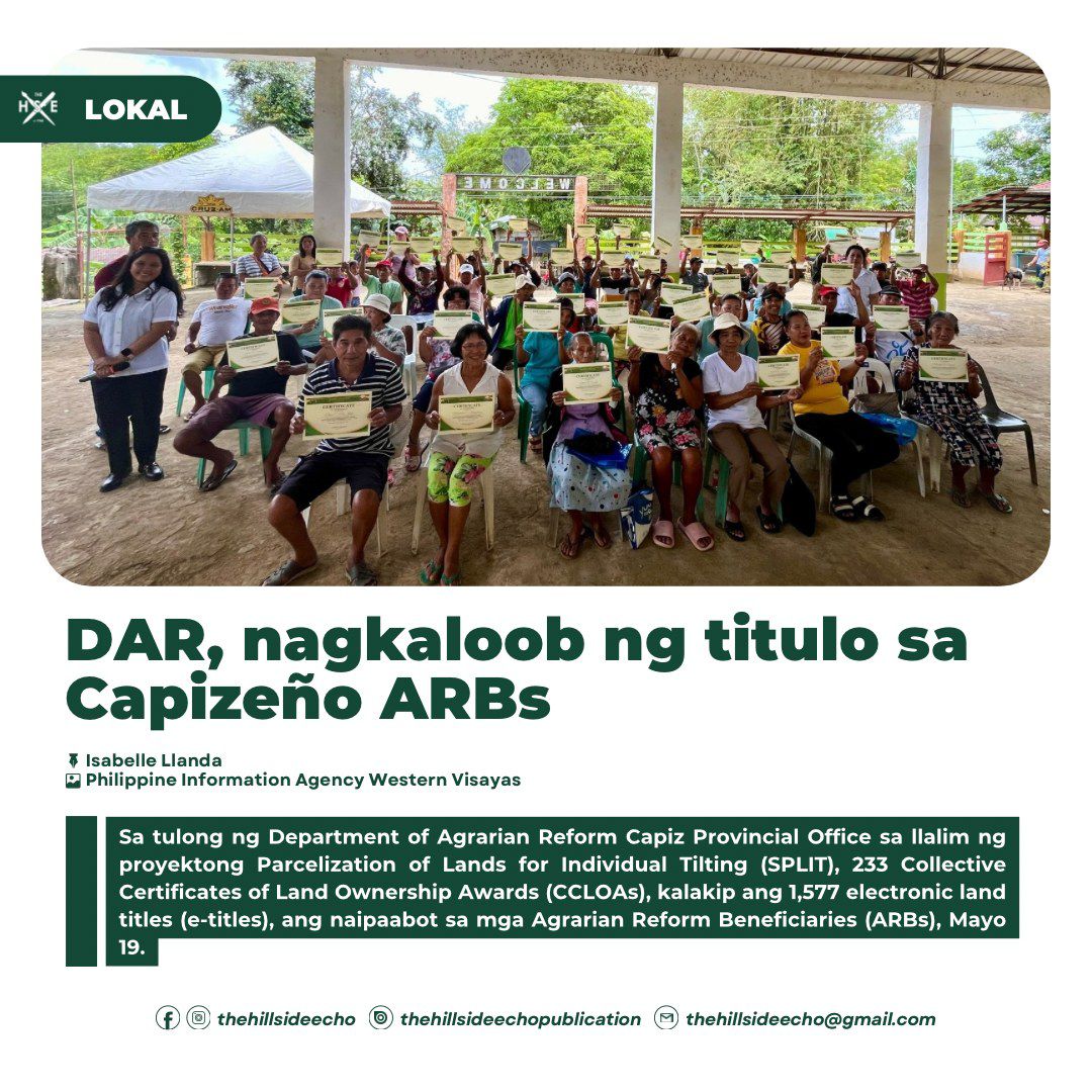 The Hillside - LOKAL | DAR, nagkaloob ng titulo sa Capizeño ARBs Sa ...
