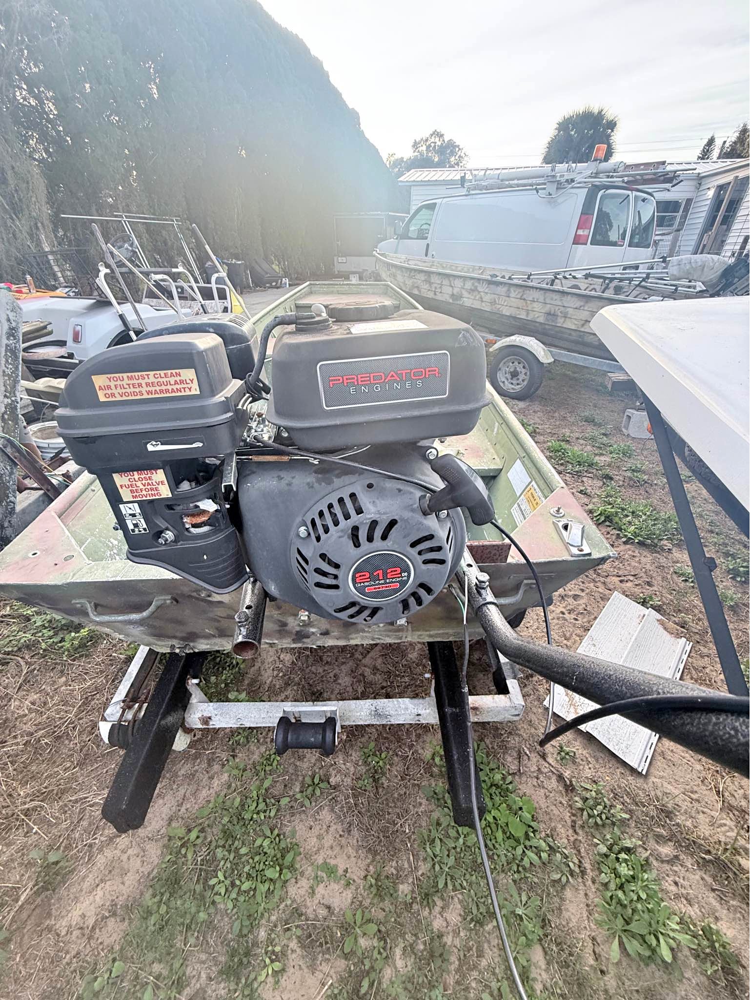 10 foot John boat with a 212cc long tail motor on it looking for Yazmo ...