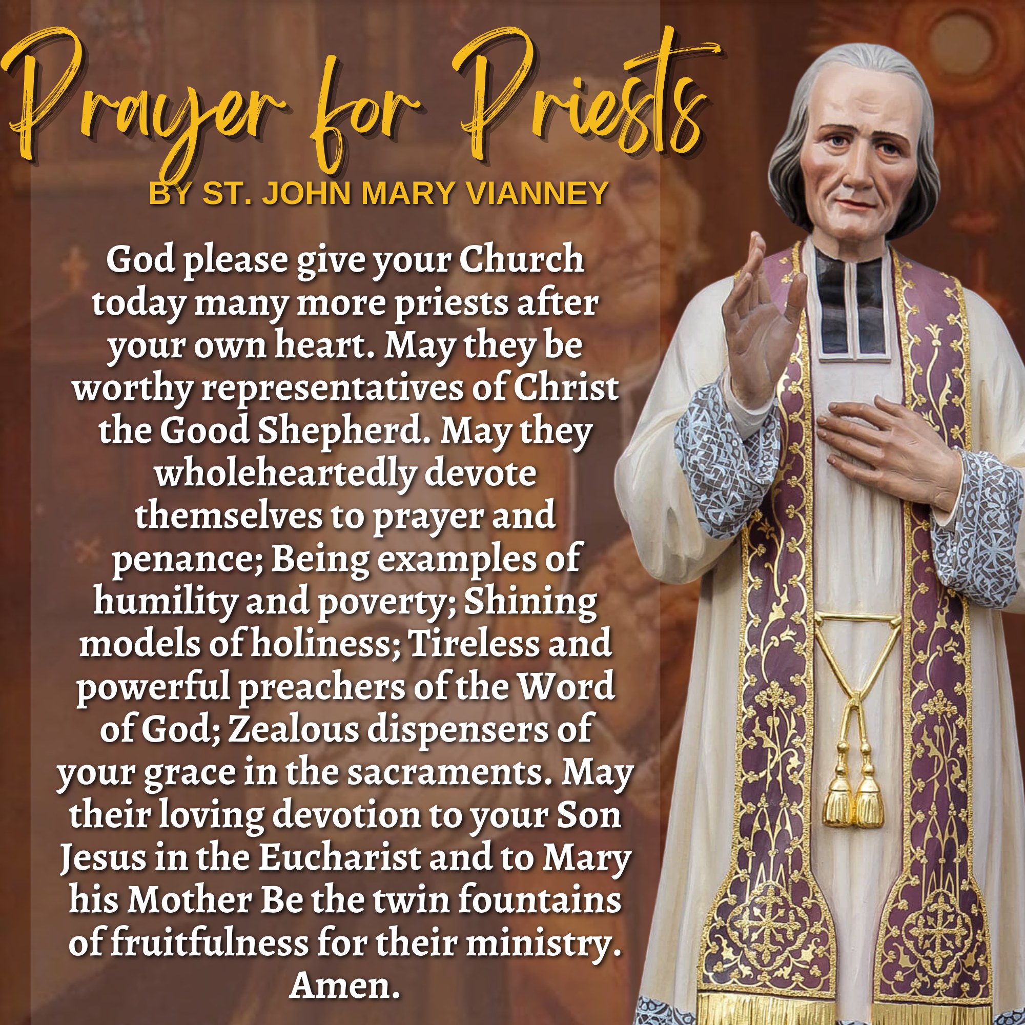 Prayer for Priests by St. John Mary... - Sto. Niño Seminary | Facebook