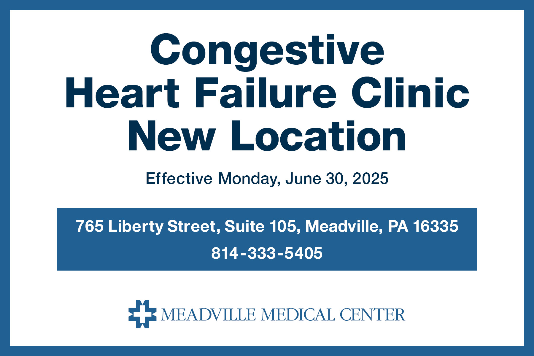📢 CONGESTIVE HEART FAILURE... - Meadville Medical Center | Facebook
