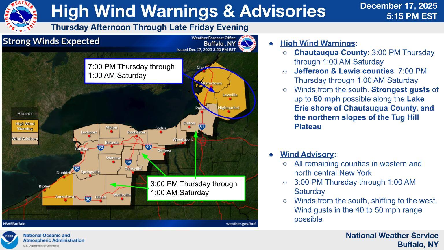 US - Winds will increase on Thursday, with the strongest winds expected ...
